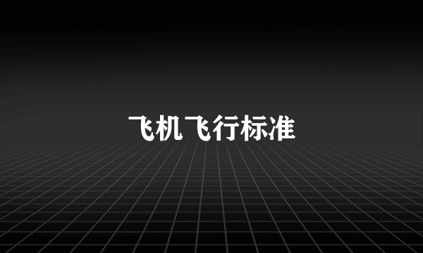 飞机飞行标准