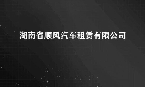 湖南省顺风汽车租赁有限公司