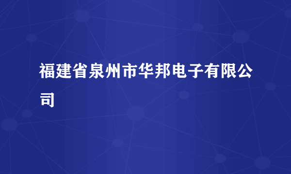 福建省泉州市华邦电子有限公司