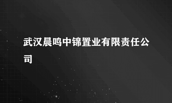 武汉晨鸣中锦置业有限责任公司