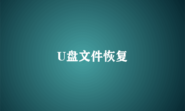 U盘文件恢复