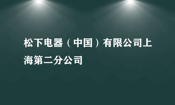 松下电器（中国）有限公司上海第二分公司