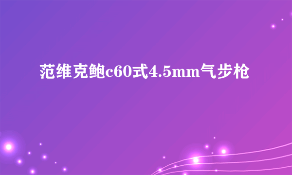 范维克鲍c60式4.5mm气步枪