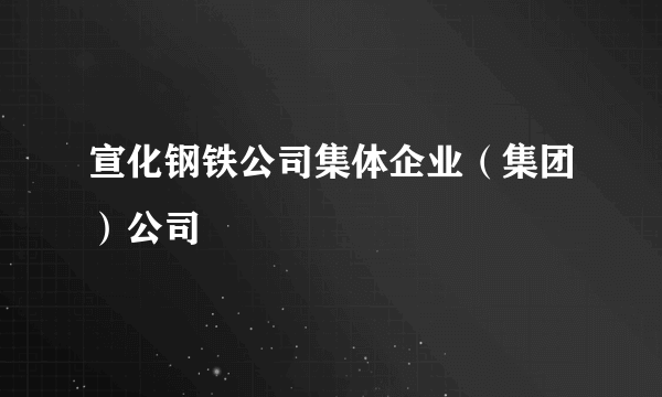 宣化钢铁公司集体企业（集团）公司