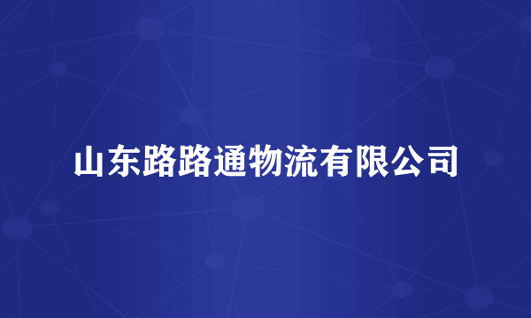 山东路路通物流有限公司