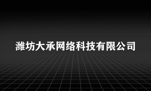 潍坊大承网络科技有限公司