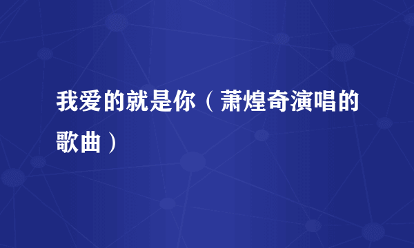 我爱的就是你（萧煌奇演唱的歌曲）