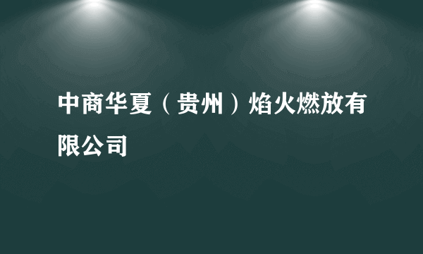 中商华夏（贵州）焰火燃放有限公司