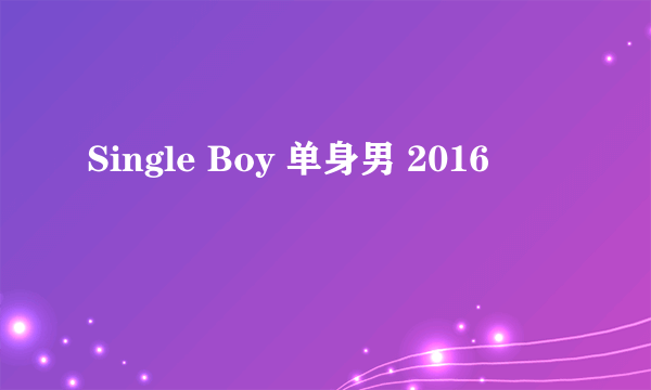 Single Boy 单身男 2016