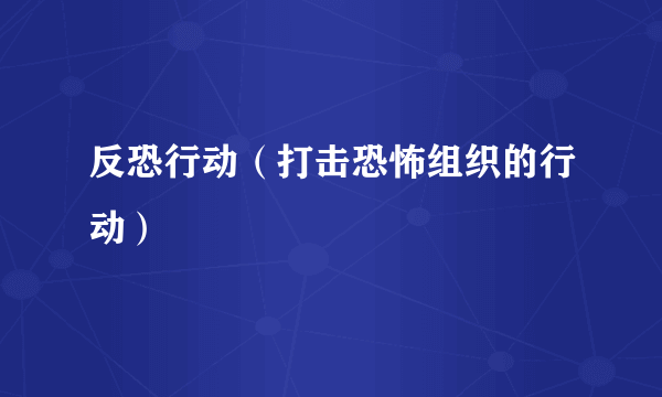 反恐行动（打击恐怖组织的行动）
