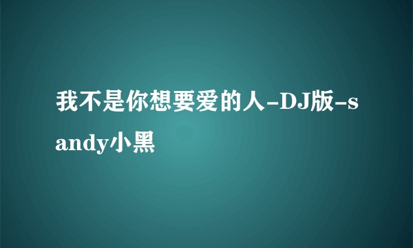 我不是你想要爱的人-DJ版-sandy小黑