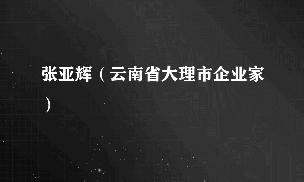 张亚辉（云南省大理市企业家）