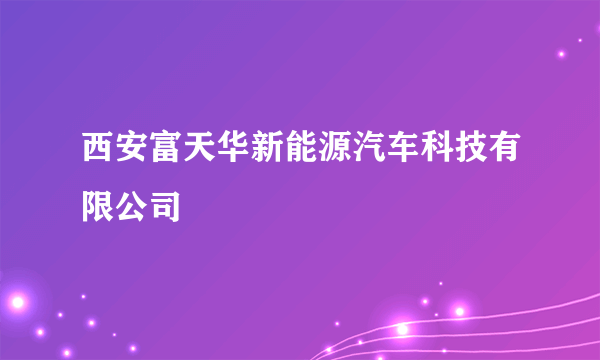 西安富天华新能源汽车科技有限公司