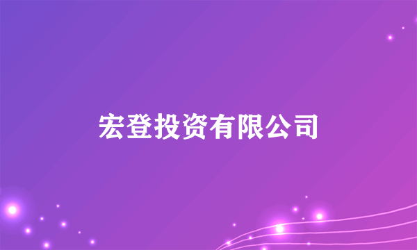 宏登投资有限公司