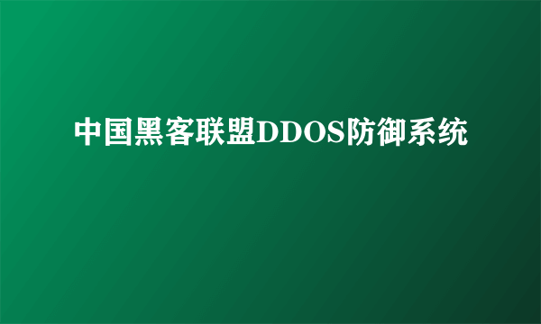 中国黑客联盟DDOS防御系统