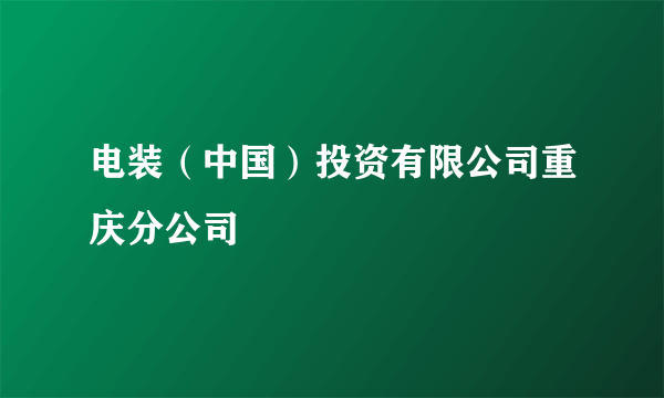电装（中国）投资有限公司重庆分公司