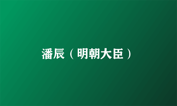 潘辰（明朝大臣）