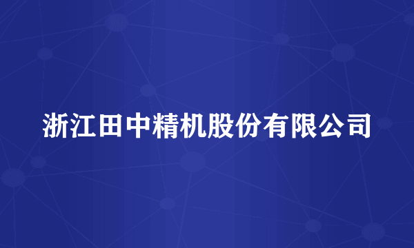 浙江田中精机股份有限公司