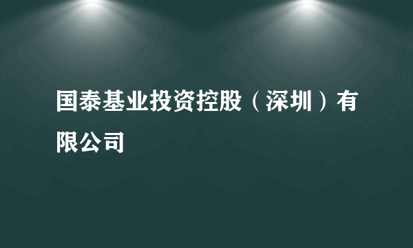 国泰基业投资控股（深圳）有限公司