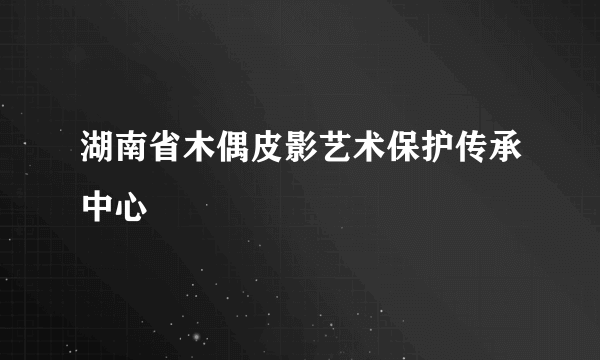 湖南省木偶皮影艺术保护传承中心