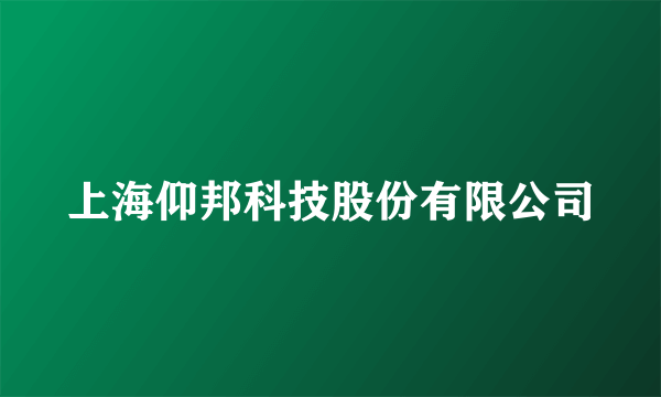 上海仰邦科技股份有限公司