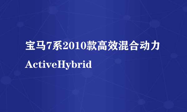宝马7系2010款高效混合动力 ActiveHybrid