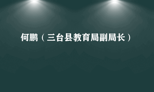 何鹏（三台县教育局副局长）