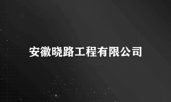 安徽晓路工程有限公司