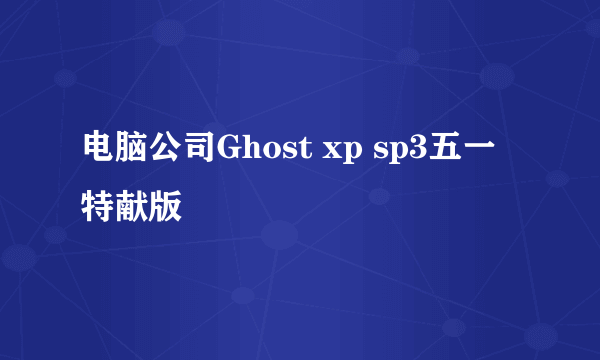 电脑公司Ghost xp sp3五一特献版