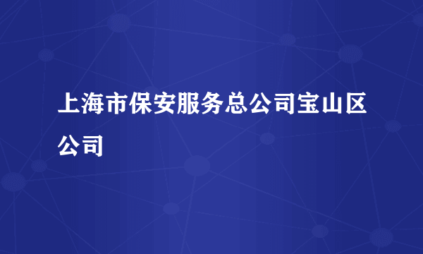 上海市保安服务总公司宝山区公司