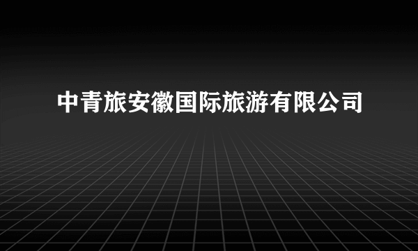 中青旅安徽国际旅游有限公司