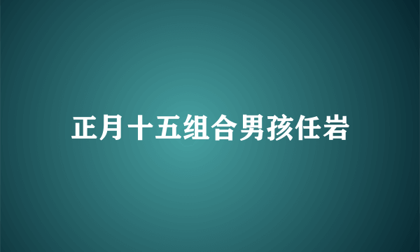 正月十五组合男孩任岩