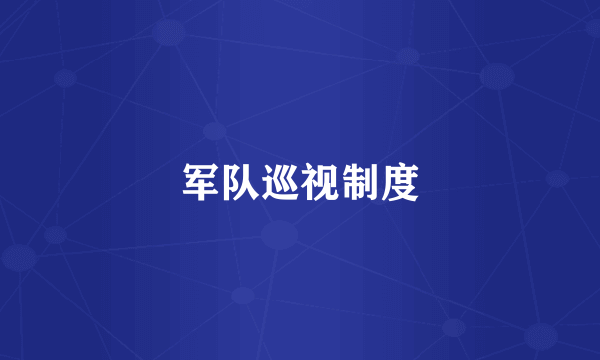 军队巡视制度