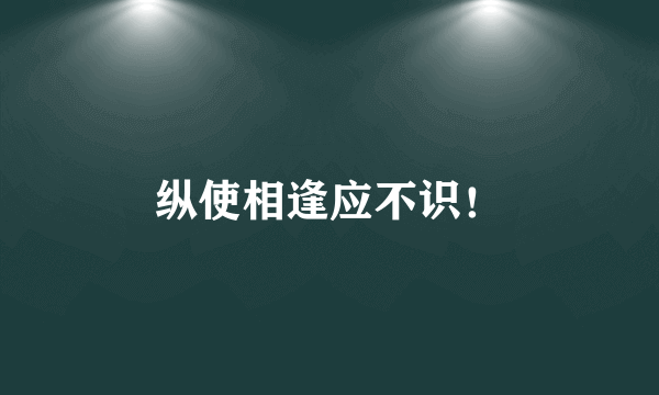 纵使相逢应不识！