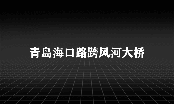 青岛海口路跨风河大桥