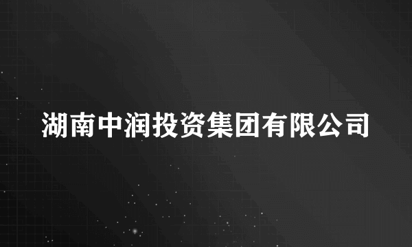 湖南中润投资集团有限公司