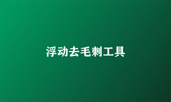 浮动去毛刺工具