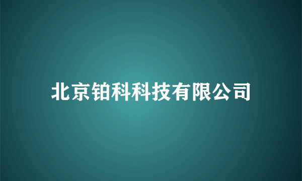 北京铂科科技有限公司