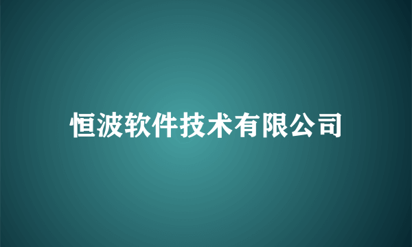 恒波软件技术有限公司