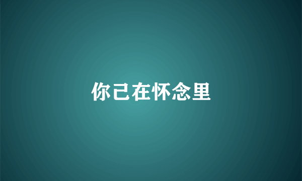 你己在怀念里