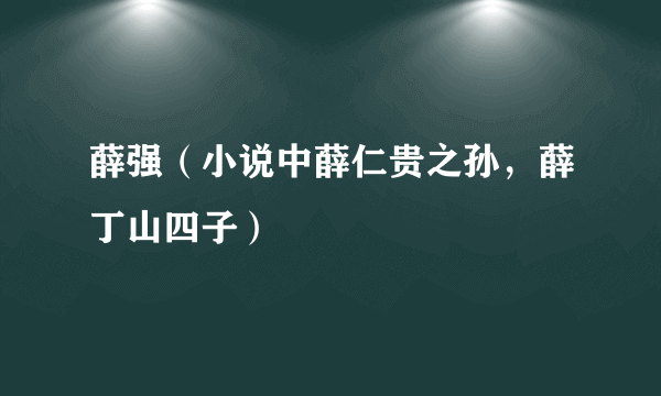 薛强（小说中薛仁贵之孙，薛丁山四子）