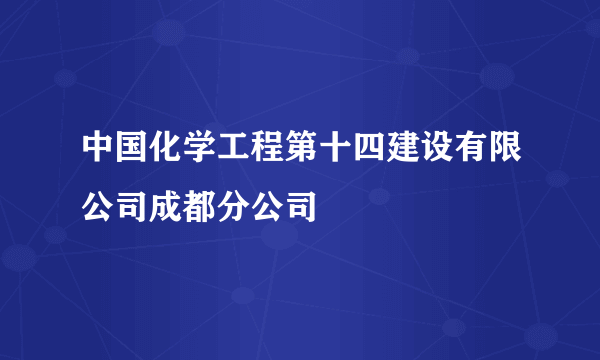 中国化学工程第十四建设有限公司成都分公司