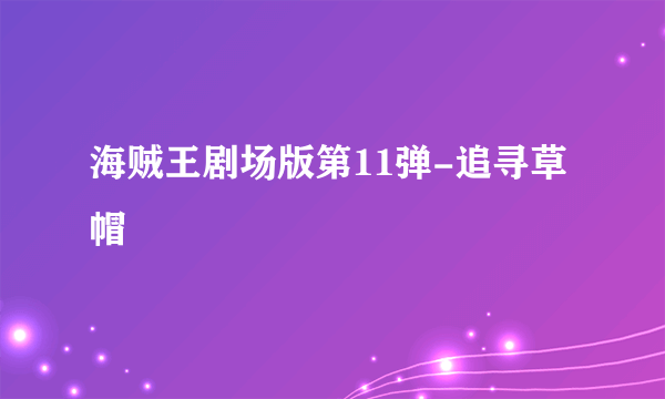 海贼王剧场版第11弹-追寻草帽