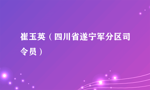崔玉英（四川省遂宁军分区司令员）