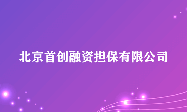 北京首创融资担保有限公司