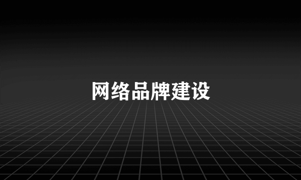 网络品牌建设