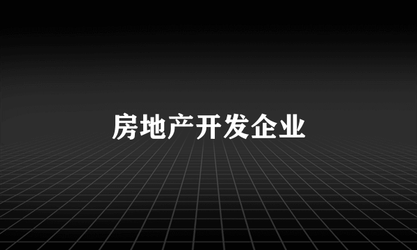 房地产开发企业