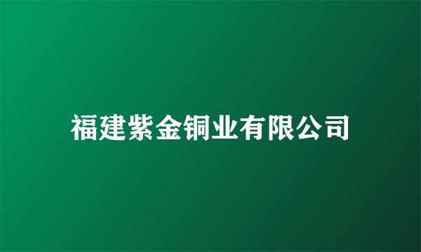 福建紫金铜业有限公司
