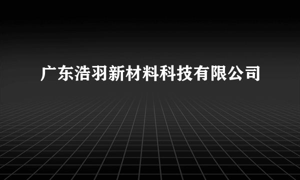 广东浩羽新材料科技有限公司