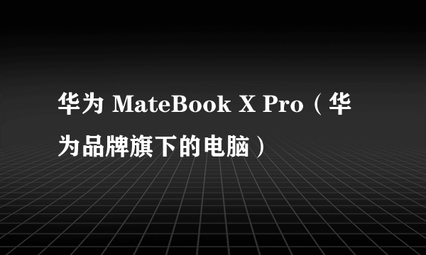 华为 MateBook X Pro（华为品牌旗下的电脑）